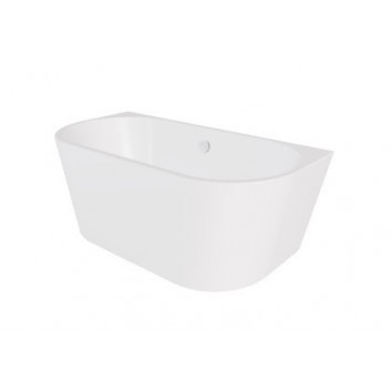 Wanna przyścienna Besco Vica New, 170x80 cm, akrylowa, biała + syfon złoty z napełnieniem przez przelew