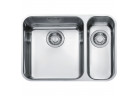 Zlewozmywak Largo LAX 160-36-16, podblatowy, półtorakomorowy (mała komora po prawej stronie), 58x42 cm - stal szlachetna