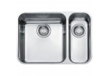 Zlewozmywak Largo LAX 160-36-16, podblatowy, półtorakomorowy (mała komora po prawej stronie), 58x42 cm - stal szlachetna