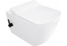 Miska WC Deante Blur 52,5 x 37,2 cm, z funkcją bidetu, z baterią mieszaczową nero - biała