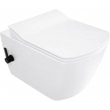 Miska Wc z deską bezkołnierzową, Deante Round, biała