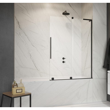 Parawan nawannowy Radaway Furo SL PND II 110, lewy, szkło przejrzyste, 110x150cm, przesuwny, profil złoty szczotkowany