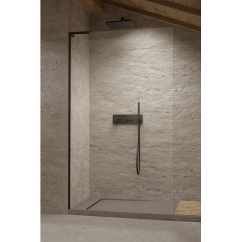 Parawan nawannowy Radaway Modo SL Black PNJ II 70 prawy, szkło przejrzyste, profil czarny