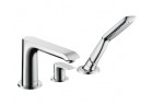 Bateria wannowa Hansgrohe Metris 3-otworowa jednouchwytowa na brzeg wanny - chrom
