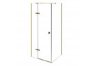 Kabina prysznicowa prostokątna Besco Pixa Gold, 90x90x195 cm, lewa, szkło przejrzyste, profil złoty
