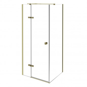 Kabina prysznicowa prostokątna Besco Pixa Black, 90x90x195 cm, lewa, szkło przejrzyste, profil czarny mat