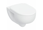 Zestaw wiszącej miski WC Geberit Selnova 54x35,5 cm, lejowa, TurboFlush, z deską sedesową - biała