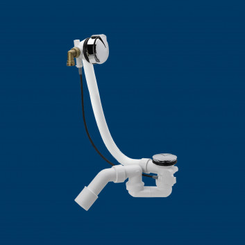 Syfon Viega Multiplex Trio dla wanien Riho, napuszczanie przez przelew, 70cm, chrom