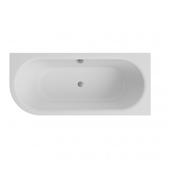 Wanna wolnostojąca Besco Avita A-line z z przelewem szczelinowym, z syfonem i korkiem klik-klak 160x75cm, wersja lewa, akrylowa, biała