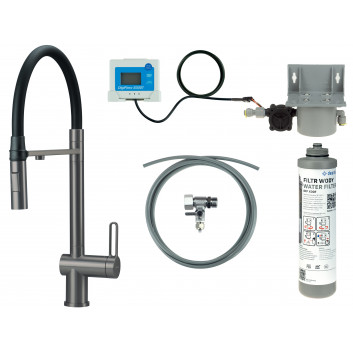 Bateria kuchenna Deante Momi z wyciąganą wylewką - chrom