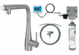 Bateria kuchenna Deante Magnetic z zestawem do filtracji wody z elastyczną wylewką - titanium 