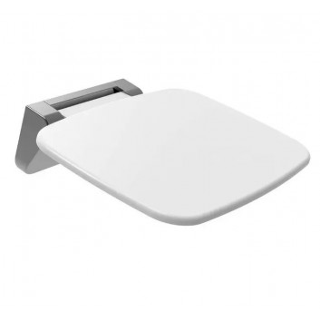 Siedzisko prysznicowe Ravak Ovo Chrome Clear, 41x37,5cm, składane, białe