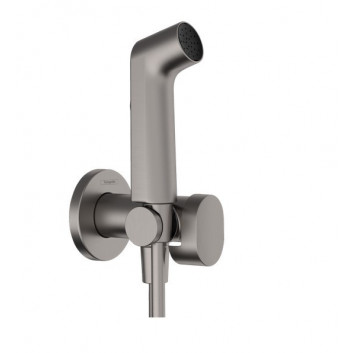 Główka prysznicowa Hansgrohe Bidette 1jet S EcoSmart z mieszaczem, uchwytem i wężem prysznicowym 125 cm - złoty optyczny polerowany