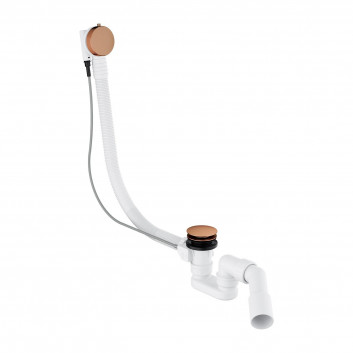 Syfon wannowy przelewowo-odpływowy, Omnires CGS - Biały połysk