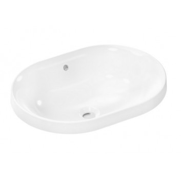 Umywalka Hansgrohe Xuniva S wpuszczana w blat 40x40 cm, bez otworu na baterię, z przelewem, SmartClean - biała