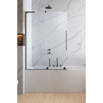 Parawan nawannowy Radaway Furo SL PND II 110, lewy, szkło przejrzyste, 110x150cm, przesuwny, profil złoty szczotkowany