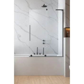 Parawan nawannowy Radaway Furo SL PND II 110, lewy, szkło przejrzyste, 110x150cm, przesuwny, profil złoty szczotkowany