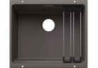 Zlewozmywak ceramiczny Blanco Etagon 500-U 53x46 cm jednokomorowy, Siligranit, bez armatury, szyny - wulkaniczny szary