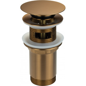 Korek Deante typu click-clack do umywalki lub bidetu z tuleją - uniwersalny - titanium