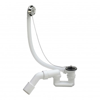 Zestaw odpływowy Polysan z napełnianiem, długość 775mm, korek automatyczny 72mm - biały