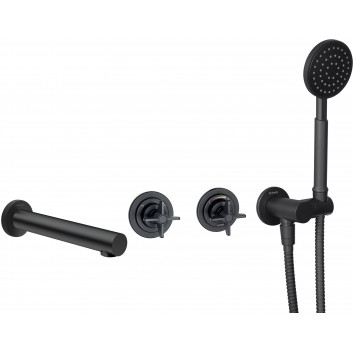 Bateria umywalkowa podtynkowa, Deante Temisto, nero