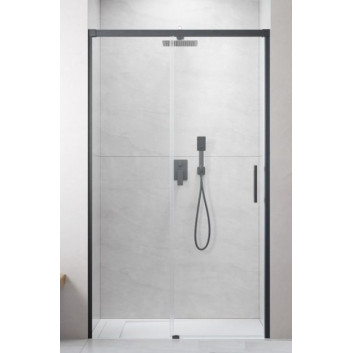 Drzwi prysznicowe suwane Radaway Idea Black DWJ 100 Lewe 98.7-101.2x200.5cm, profil czarny, szkło przejrzyste- sanitbuy.pl