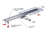 Odpływ liniowy, pełny zestaw,  Wiper New Premium, 1200mm, wzór Ponente, wykończenie poler