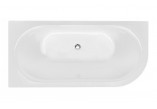 Wanna wolnostojąca Besco Avita A-Line, akrylowa, prawa 170x75 cm, przyścienna, syfon z napełnieniem przez przelew biały McAlpine czyszczony od góry - na zewnątrz biały połysk, wewnątrz biały połysk