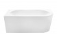 Wanna wolnostojąca Besco Avita A-Line, akrylowa, prawa 170x75 cm, przyścienna, syfon z napełnieniem przez przelew biały McAlpine czyszczony od góry - na zewnątrz biały połysk, wewnątrz biały połysk