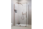 Front kabiny Radaway Furo KDJ 140, wersja lewa, ze ścianką, 140x200cm, drzwi przesuwne, szkło przejrzyste, profil miedź