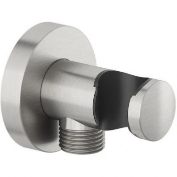 Przyłącze kątowe Kludi A-QA do węża natryskowego, ze ściennym uchwytem natryskowym - złoty szczotkowany