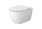 Miska zawieszana z deską slim Cersanit Zen Pro Oval, 52,5x35,5cm, z deską wolnoopadającą Duroplastową Moonway Spot Slim - biała