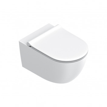 Zestaw Catalano Sfera muszla WC wisząca 50x35 cm Silentech z deską WC wolnoopadającą i z mocowaniami - biały mat