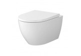 Miska WC wisząca Cersanit Zen 35,5x52,5 cm, bez kołnierza, spłukiwanie wirowe z deską wolnoopadającą - biały połysk