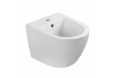 Bidet wiszący Emporia Nox 48,5x36 cm, z otworem na baterię, z przelewem - biały połysk
