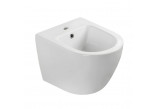 Bidet wiszący Emporia Nox 48,5x36 cm, z otworem na baterię, z przelewem - biały połysk