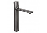 Bateria umywalkowa Laveo Tores wysoka (266 mm), jednouchwytowa, z korkiem - czarny mat