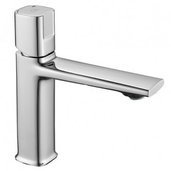 Bateria umywalkowa Laveo Tores wysoka (266 mm), jednouchwytowa, z korkiem - chrom