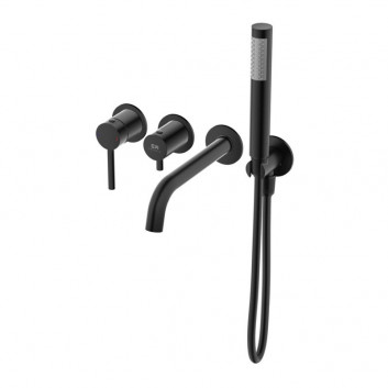 Bateria wannowa Emporia FLY podtynkowa 4-otworowa - czarny mat