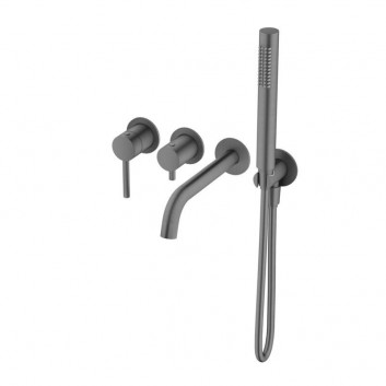 Bateria wannowa Emporia FLY podtynkowa 4-otworowa - gun metal