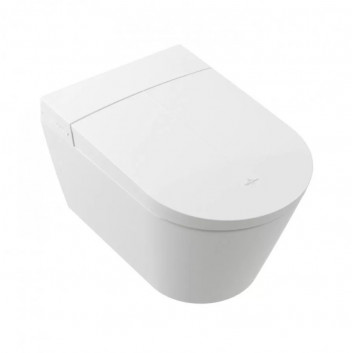 Toaleta myjąca Villeroy & Boch ViClean I100, owalna, 38,5x59,5cm, bezrantowa, CeramicPlus, Weiss Alpin