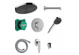 System prysznicowy Hansgrohe Pulsify S 260 1jet z baterią termostatyczną Ecostat Comfort S i iBox universal 2, podtynkowy, czarny chrom szczotkowany