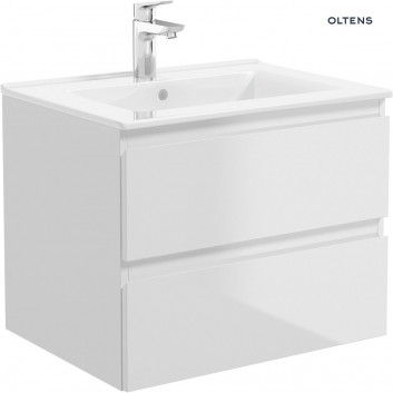 Umywalka nablatowa Oltens Hamnes, 60x42,5cm, owalna, bez przelewu, powłoka SmartClean, biała