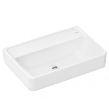 Umywalka Hansgrohe Xuniva Q Umywalka wisząca Compact 55x37 bez otworu na baterię, bez przelewu, SmartClean- biały