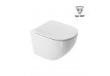 Miska wisząca WC Excellent Luqa 48 cm, wisząca, bezrantowa, deska wolnoopadająca, z system spłukiwania Spin 360, biały połysk