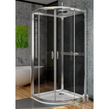Kabina czterościenna Radaway Premium Plus A 2S, 90x90 cm, półokrągła, szkło przejrzyste, profil chrom