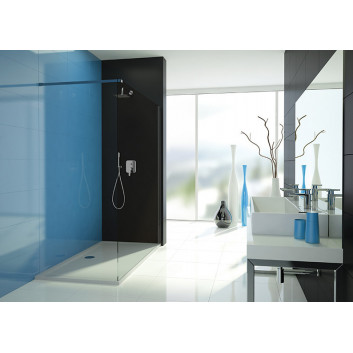 Ścianka prysznicowa Sanplast TX Walk-In 100x190 cm, profil srebrny błyszczący, szkło przeźroczyste- sanitbuy.pl