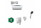 Zestaw natryskowy Hansgrohe WallStoris, natynkowy, bateria termostatyczna, 1 wyjście wody, z koszem, wieszakiem i suwakiem, czarny mat