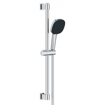 Zestaw prysznicowy 130 3jet EcoSmart z drążkiem S Puro 65 cm PushSlider i tekstylnym wężem prysznicowym Designflex 160 cm, Hansgrohe Rainfinity  - Złoty Optyczny Polerowany