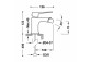 Bateria umywalkowa Tres Loft jednouchwytowa, wysoka - stal